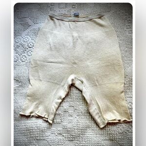 Women’s Cream Ribbed Long Underwear Shorts